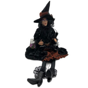 Wicked Witch Figurine Moonlight Manor With Tags Spiders Halloween Decor Haunted